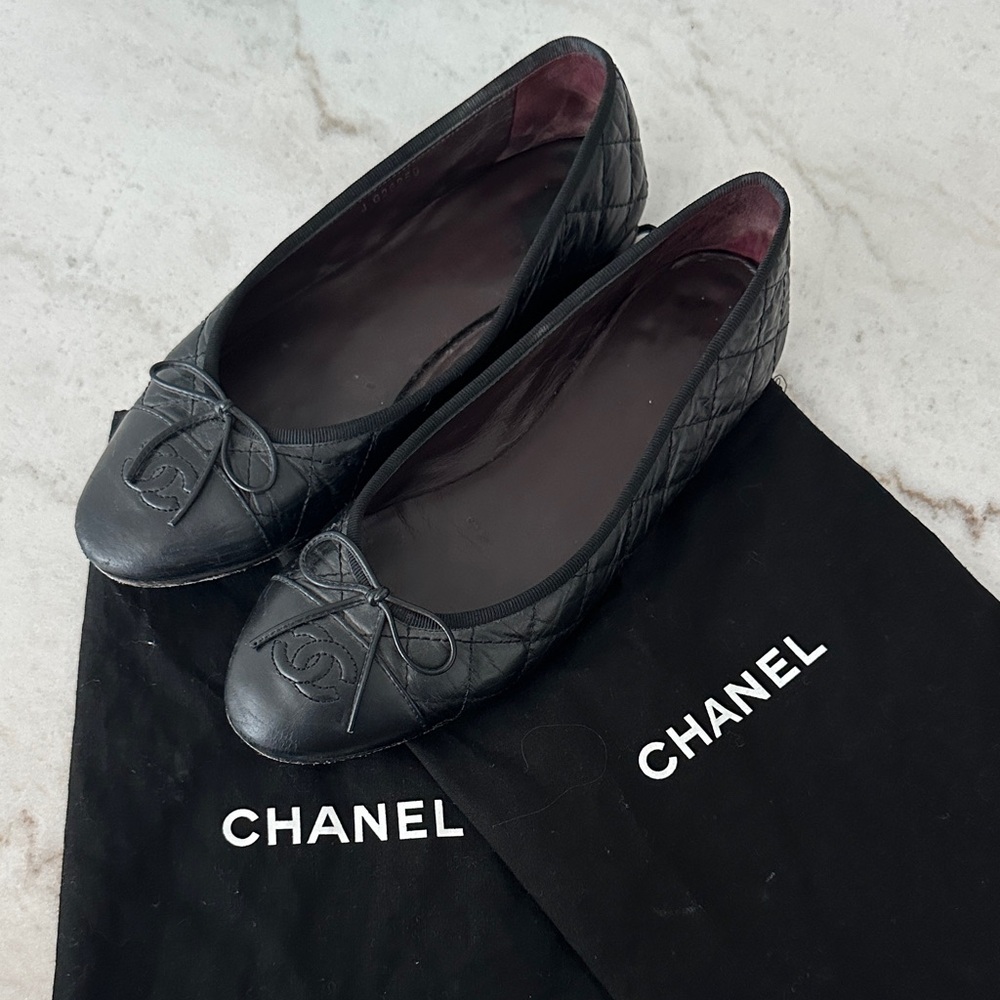 Chanel Black Quilted Loafers